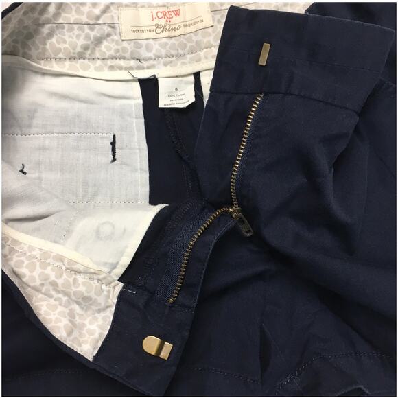 J. Crew Broken-In Chino 3" Shorts Navy Blue Size 0 Women's Casual Flat Front - Picture 8 of 8